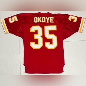 Vintage 90s Kansas City Chiefs Christian Okoye Wilson Jersey 44 Authentic